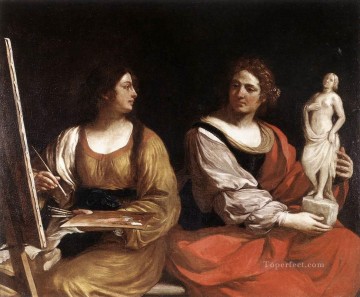  Painting Painting - Allegory of Painting and Sculpture Baroque Guercino